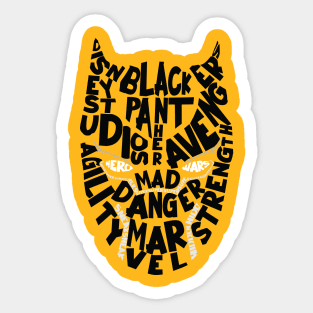 Typographic Black Panther Sticker